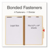 Manila Top Tab Classification Folders, 2/5-Cut Tab, Expands 1.75", 1 Divider, 4 Fasteners, Legal Size, Manila, 10/Box