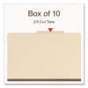 Manila Top Tab Classification Folders, 2/5-Cut Tab, Expands 1.75", 1 Divider, 4 Fasteners, Legal Size, Manila, 10/Box