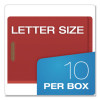 Heavy-Duty Pressboard End Tab Classification Folders, Expands 2.5", 2 Dividers, 6 Fasteners, Letter Size, Red, 10/Box