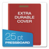 Heavy-Duty Pressboard End Tab Classification Folders, Expands 2.5", 2 Dividers, 6 Fasteners, Letter Size, Red, 10/Box