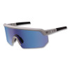 Skullerz Aegir Color Enhancing Anti-Scratch Anti-Fog Safety Glasses, Matte Gray Half Frame, Mirrored Ice Blue Single Lens