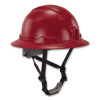 Skullerz 8963 Full Brim Class E Safety Helmet, 6-Point Rachet Suspension, Full Brim, Red