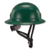 Skullerz 8963 Full Brim Class E Safety Helmet, 6-Point Standard Ratchet Suspension, One Size Fits Most (6.5 To 8), Green