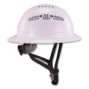 Skullerz 8964 Full Brim Class C Safety Helmet, Vented, 6-Point Standard Ratchet Suspension, One Size Fits Most, White