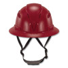 Skullerz 8964 Full Brim Class C Safety Helmet, 6-Point Ratchet Suspension, Red