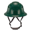 Skullerz 8964 Full Brim Class C Safety Helmet, 6-Point Ratchet Suspension, Green