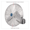 Washdown Wall Mount Fan, 24", 1 Speed, Silver