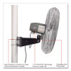 Deluxe Oscillating Fan, Pole Or Column Mount, 30", 7,300 Cfm, 1/2 Hp