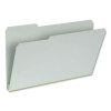 Recycled Colored File Folders, 1/3-Cut Tabs: Assorted, Legal Size, 1" Expansion, Light Green, 25/Box