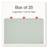 Recycled Colored File Folders, 1/3-Cut Tabs: Assorted, Legal Size, 1" Expansion, Light Green, 25/Box