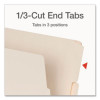 Manila End Tab Folders, 1/3-Cut Tabs: Assorted, Letter Size, 0.75" Expansion, Manila, 100/Box