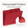 Recycled Colored File Folders, 1/3-Cut Tabs: Assorted, Letter Size, 1" Expansion, Red, 25/Box