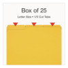 Recycled Colored File Folders, 1/3-Cut Tabs: Assorted, Letter Size, 1" Expansion, Yellow, 25/Box