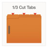 Colored Top Tab Fastener Folders, 1/3-Cut Tab: Assorted, Expands 0.75", 2 Fasteners, Letter Size, Orange, 50/Box