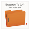 Colored Top Tab Fastener Folders, 1/3-Cut Tab: Assorted, Expands 0.75", 2 Fasteners, Letter Size, Orange, 50/Box