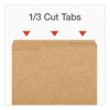 Kraft File Folders, 1/3-Cut Tabs: Assorted, Letter Size, 0.75" Expansion, Kraft, 50/Box