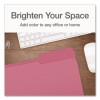 Double-Ply Reinforced Top Tab Colored File Folders, 1/3-Cut Tabs: Assorted, Legal, 0.75" Expansion, Pink, 100/Box