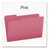 Double-Ply Reinforced Top Tab Colored File Folders, 1/3-Cut Tabs: Assorted, Legal, 0.75" Expansion, Pink, 100/Box