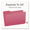 Double-Ply Reinforced Top Tab Colored File Folders, 1/3-Cut Tabs: Assorted, Legal, 0.75" Expansion, Pink, 100/Box