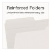 Double-Ply Reinforced Top Tab Colored File Folders, 1/3-Cut Tabs: Assorted, Legal, 0.75" Expansion, White, 100/Box