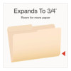 Manila File Folders, 1/2-Cut Tabs: Assorted, Legal Size, 0.75" Expansion, Manila, 100/Box