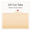 Manila File Folders, 2/5-Cut Tabs: Right, Legal Size, 0.75" Expansion, Manila, 100/Box