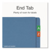 Colored Reinforced End Tab Fastener Folders, Straight Tab, Expands 0.75", 2 Fasteners, Legal Size, Blue, 50/Box