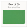 Colored Reinforced End Tab Fastener Folders, Straight Tab, Expands 0.75", 2 Fasteners, Legal Size, Green, 50/Box