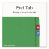 Colored Reinforced End Tab Fastener Folders, Straight Tab, Expands 0.75", 2 Fasteners, Legal Size, Green, 50/Box