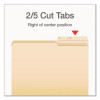 Manila File Folders, 2/5-Cut Tabs: Right, Letter Size, 0.75" Expansion, Manila, 100/Box