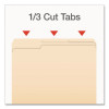 Manila File Folders, 1/3-Cut Tabs: Assorted, Letter, 0.75" Expansion, Manila, 100/Box