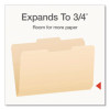 Manila File Folders, 1/3-Cut Tabs: Center Position, Legal Size, 0.75" Expansion, Manila, 100/Box
