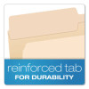 Reinforced Top File Folders, 1/2-Cut Tabs: Assorted Positions, Letter Size, Manila, 100/Box