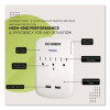 3 Outlet 2 Usb Wall Tap, 735 J, White