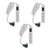 3 Outlet Power Strip, 2.5 Ft Cord, White, 3/Pack