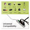 3 Outlet Power Strip, 2.5 Ft Cord, White, 3/Pack