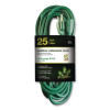 16 Awg Outdoor Extension Cord, 25 Ft, 13 A, Green