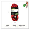 14 Awg Lighted End Heavy-Duty Extension Cord, 25 Ft, 15 A, Orange/Black
