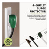 Four-Outlet Surge Protector With Three Usb Ports, 4 Ft Cord Length Cord, 450 J, White