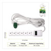 6 Outlet Surge Protector, 12 Ft Cord, 250 J, White