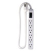 6 Outlet Mini Surge Protector, 2 Ft Cord, 160 J, White