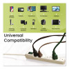 6 Outlet Mini Surge Protector, 2 Ft Cord, 160 J, Black