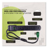 6 Outlet Surge Protector, 2.5 Ft Cord, 160 J, Black