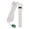 6 Outlet Surge Protector, 6 Ft Cord, 250 J, White