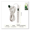 6 Outlet Surge Protector, 15 Ft Cord, 1,200 J, White