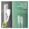 3 Outlet Indoor Extension Cord, 15 Ft, 13 A, White