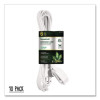 Household Extension Cord, 6 Ft, 13 A, White 10/Pack