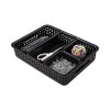 Plastic Weave Bin, Desk Organization Set, 13.8" X 10.1" X 4.68", Black, 5/Pack