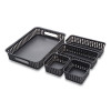 Plastic Weave Bin, Desk Organization Set, 13.8" X 10.1" X 4.68", Black, 5/Pack