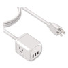 3-Outlet 3-Usb Port Surge Protector, 3 Ac Outlets/3 Usb Ports, 5 Ft Cord, White